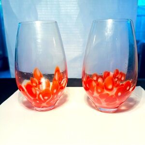 Set 2 - Art Glass Stemless Wine Glasses, Johanna Jelinek Komedi - IKEA